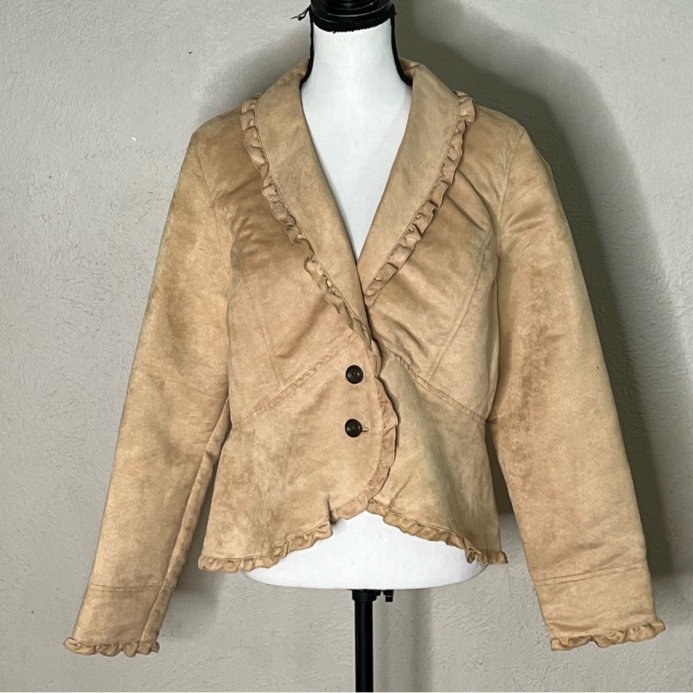 Vintage Faded Glory faux suede ruffle western jacket